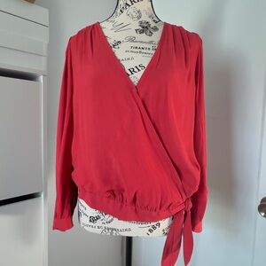 Madewell Red Wrap Blouse